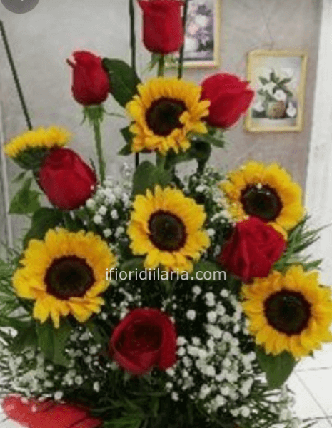 Girasoli e rose