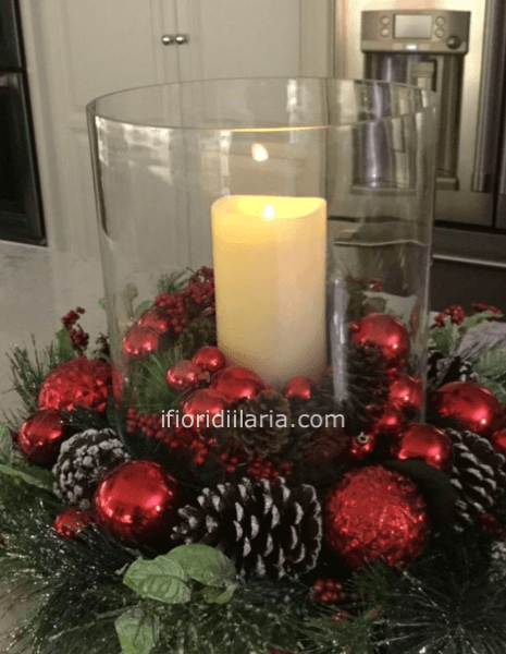 Centrotavola con vaso in vetro 