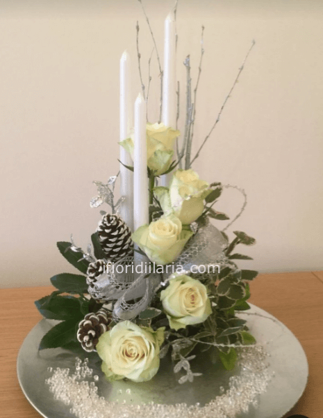 Centrotavola White roses 