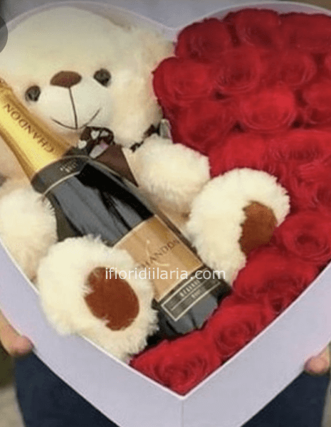 Box rose e peluche